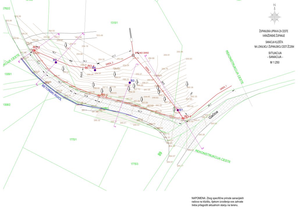 Sanacija klizišta na lokalnoj i županijskoj cesti – Gačice
