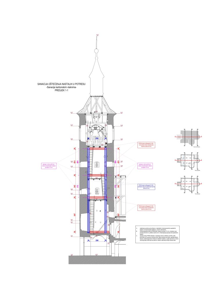 Projekt konstrukcijske obnove zvonika crkve svetog Jurja MČ u Maruševcu